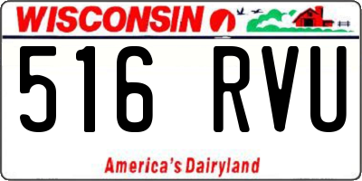WI license plate 516RVU