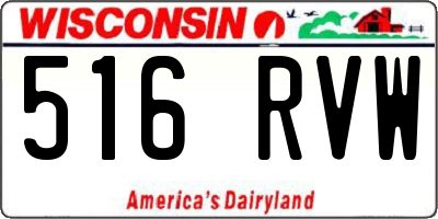 WI license plate 516RVW