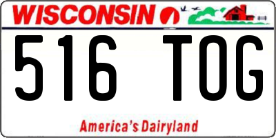 WI license plate 516TOG