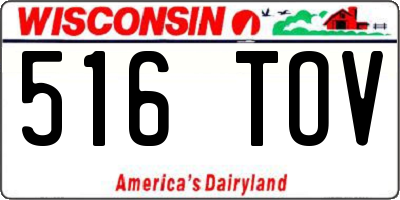 WI license plate 516TOV