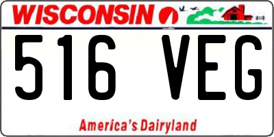 WI license plate 516VEG