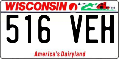 WI license plate 516VEH