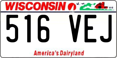 WI license plate 516VEJ
