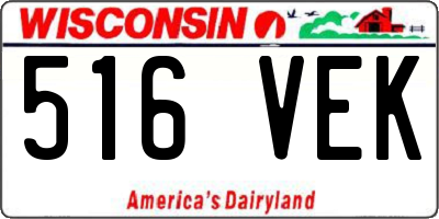 WI license plate 516VEK