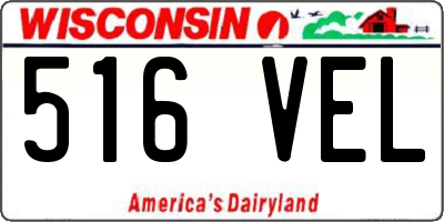 WI license plate 516VEL