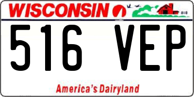 WI license plate 516VEP