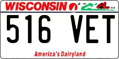 WI license plate 516VET