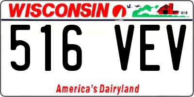 WI license plate 516VEV