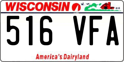 WI license plate 516VFA