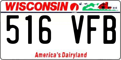 WI license plate 516VFB
