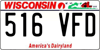WI license plate 516VFD
