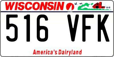 WI license plate 516VFK