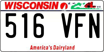 WI license plate 516VFN