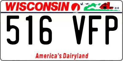 WI license plate 516VFP