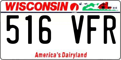 WI license plate 516VFR