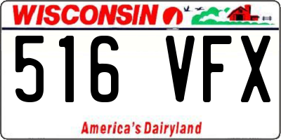 WI license plate 516VFX