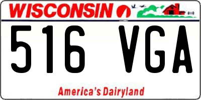 WI license plate 516VGA