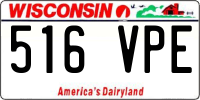 WI license plate 516VPE