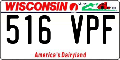 WI license plate 516VPF