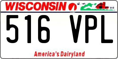WI license plate 516VPL
