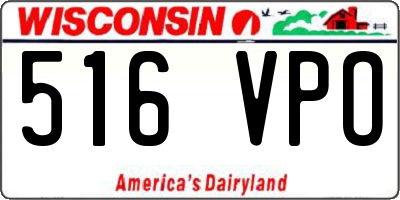 WI license plate 516VPO
