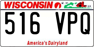 WI license plate 516VPQ