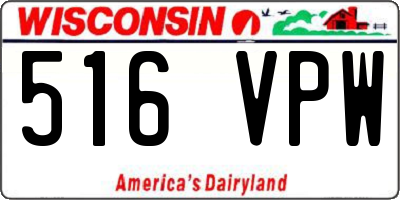 WI license plate 516VPW