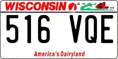 WI license plate 516VQE