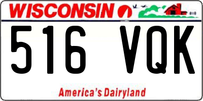 WI license plate 516VQK