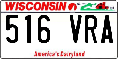 WI license plate 516VRA