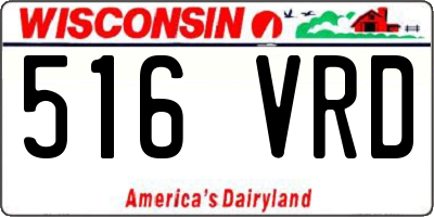 WI license plate 516VRD
