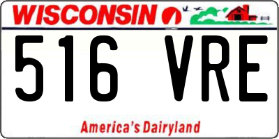 WI license plate 516VRE