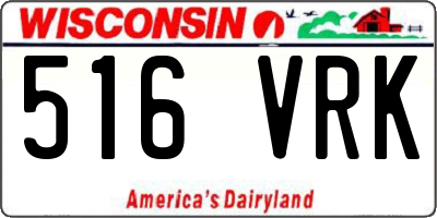 WI license plate 516VRK