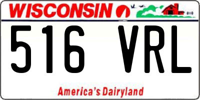WI license plate 516VRL