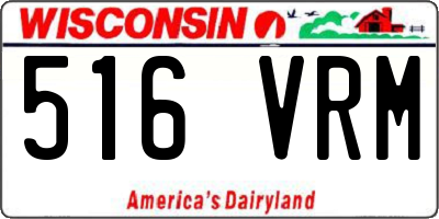 WI license plate 516VRM