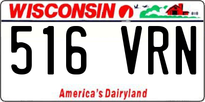 WI license plate 516VRN