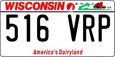 WI license plate 516VRP