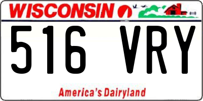 WI license plate 516VRY
