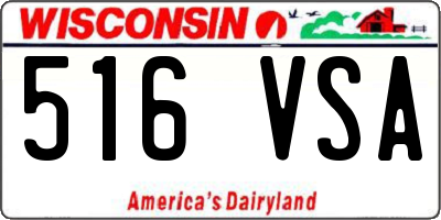 WI license plate 516VSA