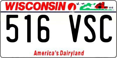 WI license plate 516VSC