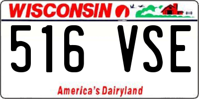 WI license plate 516VSE