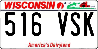 WI license plate 516VSK