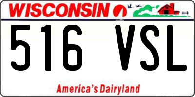 WI license plate 516VSL