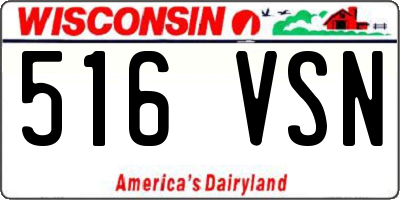 WI license plate 516VSN