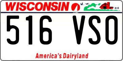 WI license plate 516VSO