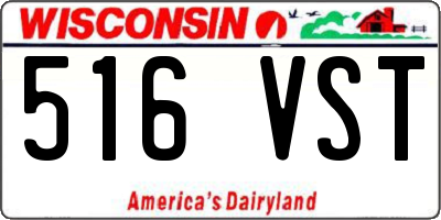 WI license plate 516VST