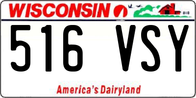 WI license plate 516VSY