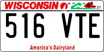 WI license plate 516VTE