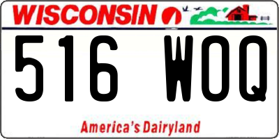 WI license plate 516WOQ
