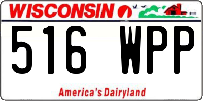 WI license plate 516WPP